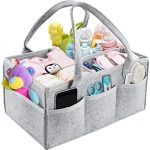 Baby Diaper Caddy Organizer Portable Storage Basket Essential Bag for Nursery - Grey