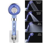 Adjustable 3 Modes Spray Water Saving SPA Shower Head High Pressure Round Handheld Switch Filter Spray Nozzle Bathroom