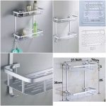 Wall Mounted Aluminum 2 Layer Shelf Rack Storage Organizer