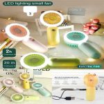 Portable Handheld Mini Fan USB Rechargeable Cooling Fans Cute Portable Night Light Summer Small Pocket Fan