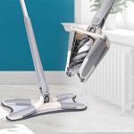 X Type Flat Floor Mop with 1Pc Replacement Mop Pads,Easy Squeeze Mop,Self Wringing Flat Mop,Hand