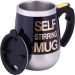 Self Stirring Mug, Auto Magnetic Mug Stainless Steel Mixing Cup with Airtight Lid and Drink
