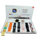 (10 in 1 Set) i20 Ultra MAX Suit SmartWatch + Aiirpods Pro with Transparent Screen Guard Watch with Seven Decorated Straps