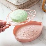 1pc Large Size Double Layer Leaf Shape Soap Box Drain Rack
