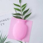 Flower Pot Silicone Sticky Vase Hanging Decorative Reusable Wall-Mounted Flower Vase
