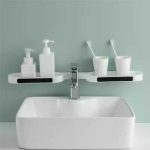 ATHA Plastic WallMounted Rotating Rack Home Toilet Bathroom Wall Corner Free Punching Storage Holder Shelf