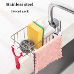 Adjustable Faucet Drainage Shelf Kitchen Sundries Storage Rack For Bathroom Soap Rag