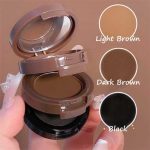 3 color eyebrow powder palette light brown+dark brown+black