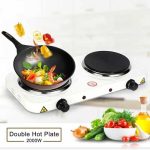 TeqHome Hot Plate 2000W Portable Electric Stove for Cooking with 5 Levels Adjustable Temperature & Dual Control