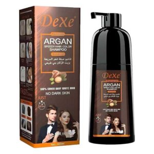 DEXE Argan Oil Hair Color Shampoo 420ml for Men and Woman - Brown