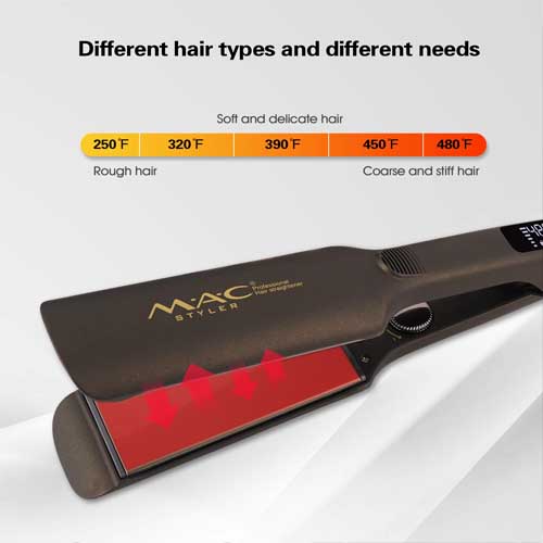 MAC Styler Professional Hair Straightener Ceramic Heating Flat Iron Salon 2 Inch Big Size Hair Straighter Iron MC-5586