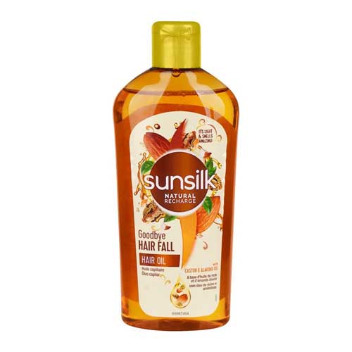 New Sunsilk Natural Recharge Goodbye Hair Fall Castor & Almond Hair Oil 250ml