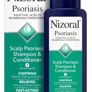 Nizoral Psoriasis Shampoo & Conditioner, 11 Oz, Gentle Scalp Treatment, Relieves Itching and Flaking, Redness and Scaling Effective Scalp Psoriasis Shampoo with Salicylic Acid and Tea Tree Oil