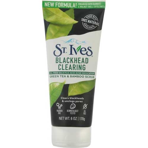 St. Ives Blackhead Clearing Face Scrub, Clears Blackheads & Unclogs Pores, Green Tea & Bamboo with Salicylic Acid, Moderate Exfoliating Facial Scrub with Natural Exfoliants1