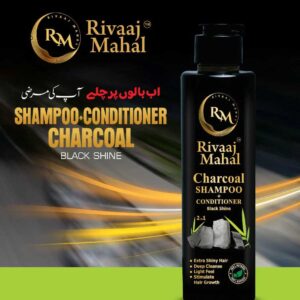 Rivaaj Mahal Charcoal Shampoo + Conditioner 2in1 - Black Shine Formula