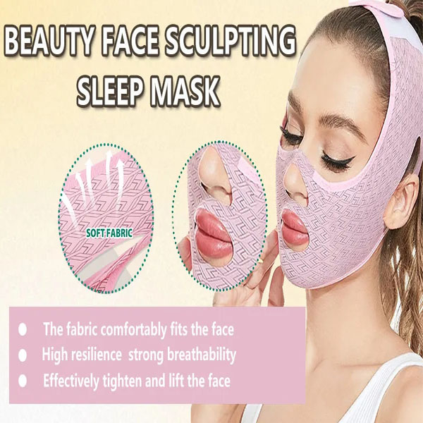 Beauty Face Sculpting Sleep Mask for Women & Men – Adjustable Lifting & Firming Facial Support Chin Strap V Shape Mask for Night Use Skincare Accessory